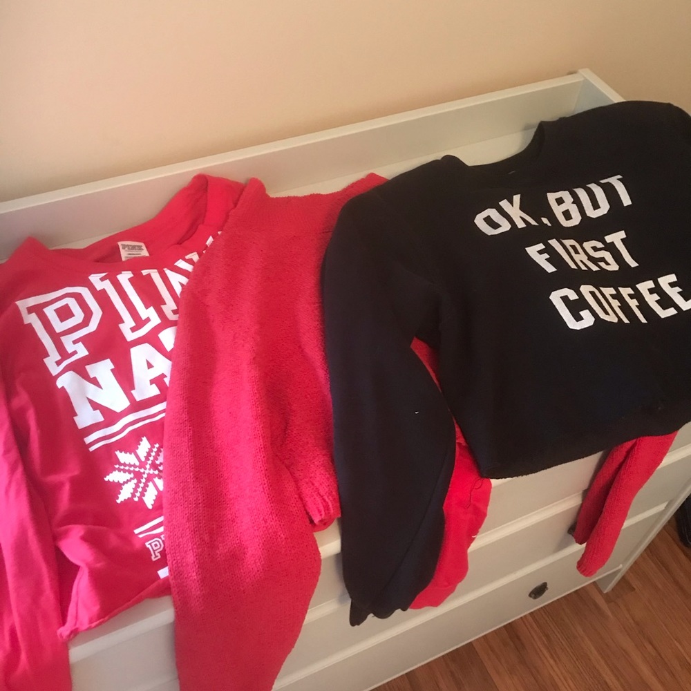 Lot of 3 Half Shirts/Sweater all Junior sized Lrg